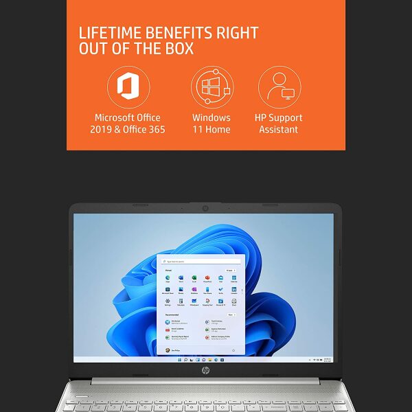 HP 15s- Ryzen 5-5500U 8GB RAM/512GB SSD 15.6 inch(39cm) Micro-Edge Anti-Glare FHD Laptop (Natural Silver/AMD Radeon Graphics/Alexa/Dual Speakers/Fast Charge/Windows 11/MS Office), 15s-eq2144au - Image 7