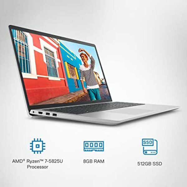 DELL Inspiron Ryzen 7 Octa Core 5825U - (8 GB/512 GB SSD/Windows 11 Home) Inspiron 3525 Notebook  (15.6 inch, Platinum Silver, 1.68 kg, With MS Office) - Image 2