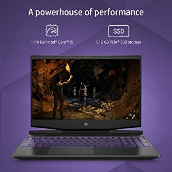 HP Pavilion Gaming 11th Gen Intel Core i5 15.6"(39.6cm) FHD Gaming Laptop (8GB RAM/512GB SSD/RTX 3050 4GB Graphics/144 Hz/B&O/Windows 10 Home/MS Office/2.23Kg), 15-dk2012TX, Black - Image 4