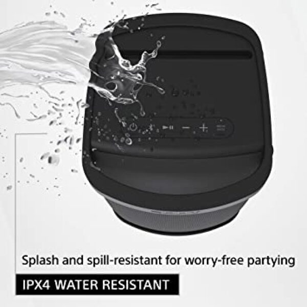 Sony SRS-XP500 Portable Wireless Bluetooth Party Speaker (Karaoke/Guitar Input, IPX4 Splashproof Protection,Upto 20hrs Battery, Ambient Light, USB Play & Charge, Quick Charge, Mega Bass), Black - Image 4