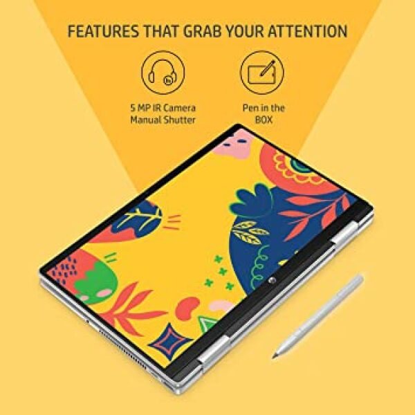HP Pavilion x360,12th Gen Intel Core i3-1215U 8GB RAM/512GB SSD 14-inch(35.6 cm) FHD,multitouch-Enabled IPS Display/Intel Iris Xe Graphics/Backlit KB/B&O/Alexa Built-in/Win 11/MSO/Pen,14-ek0137TU - Image 2