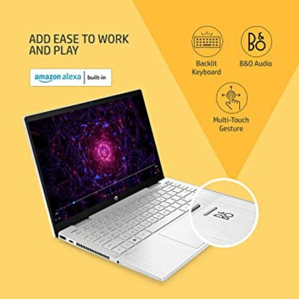 HP Pavilion x360,12th Gen Intel Core i3-1215U 8GB RAM/512GB SSD 14-inch(35.6 cm) FHD,multitouch-Enabled IPS Display/Intel Iris Xe Graphics/Backlit KB/B&O/Alexa Built-in/Win 11/MSO/Pen,14-ek0137TU - Image 3