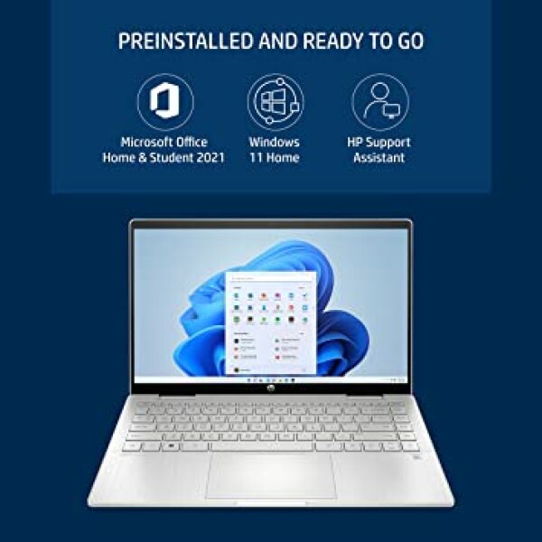 HP Pavilion x360,12th Gen Intel Core i3-1215U 8GB RAM/512GB SSD 14-inch(35.6 cm) FHD,multitouch-Enabled IPS Display/Intel Iris Xe Graphics/Backlit KB/B&O/Alexa Built-in/Win 11/MSO/Pen,14-ek0137TU - Image 5