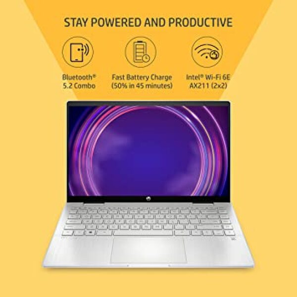 HP Pavilion x360,12th Gen Intel Core i3-1215U 8GB RAM/512GB SSD 14-inch(35.6 cm) FHD,multitouch-Enabled IPS Display/Intel Iris Xe Graphics/Backlit KB/B&O/Alexa Built-in/Win 11/MSO/Pen,14-ek0137TU - Image 7