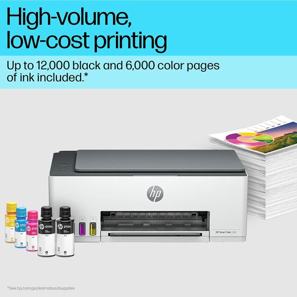 HP Smart Tank 520 All-in-one Colour Printer with 1 Extra Black Ink Bottle(Upto 12000 Black and 6000 Colour Prints Included) and 1 Year Extended Warranty. -Print, Scan &Copy for Office/Home - Image 4