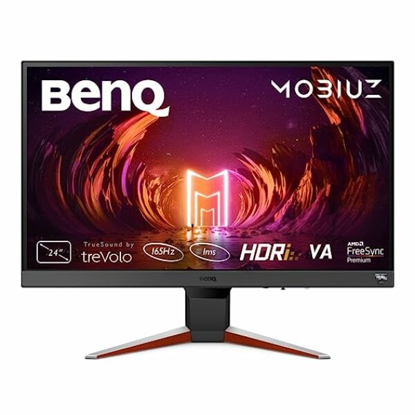 BenQ MOBIUZ EX240N 24"(60cm) Premium VA Panel Bezel-Less HDR Gaming Monitor- Full HD,165Hz,1ms MPRT,AMD FreeSync Premium,Light Tuner,Color Vibrance,Black Equalizer,treVolo Speakers,HDMI,DP(Gray)