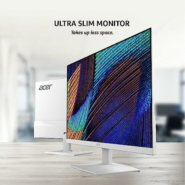 Acer HA240Y 23.8 Inch (60.45 Cm) Full HD IPS Ultra Slim (6.6Mm Thick) LCD Monitor with LED Back Light Technology I Frameless Design I AMD Free Sync I Eye Care Features I Stereo Speakers (White) - Image 2