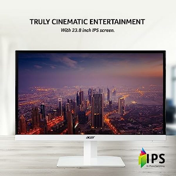 Acer HA240Y 23.8 Inch (60.45 Cm) Full HD IPS Ultra Slim (6.6Mm Thick) LCD Monitor with LED Back Light Technology I Frameless Design I AMD Free Sync I Eye Care Features I Stereo Speakers (White) - Image 4