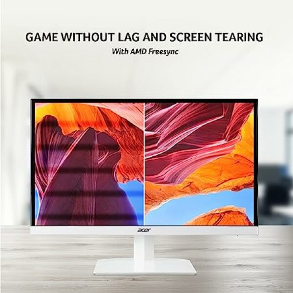 Acer HA240Y 23.8 Inch (60.45 Cm) Full HD IPS Ultra Slim (6.6Mm Thick) LCD Monitor with LED Back Light Technology I Frameless Design I AMD Free Sync I Eye Care Features I Stereo Speakers (White) - Image 6