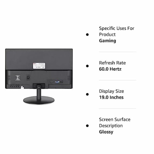 Generic 19 inch (48.26 cm) HD LED 1366x768 Pixels Backlit Gaming Monitor (E-MO-A01) (Response Time: 5 ms) (Black) - Image 4