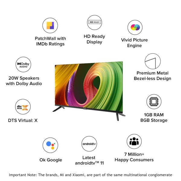 MI 80 cm (32 inches) 5A Series HD Ready Smart Android LED TV L32M7-5AIN (Black) - Image 4