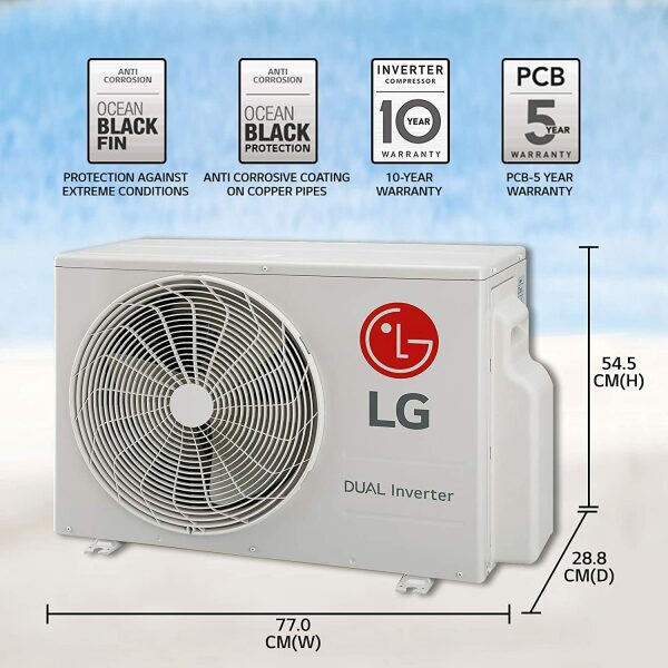 LG 1.5 Ton 5 Star AI DUAL Inverter Wi-Fi Split AC (Copper, Super Convertible 6-in-1 Cooling, 4 Way Swing, Anti Allergic Filter, 2022 Model, PS-Q19SWZF, White) - Image 10