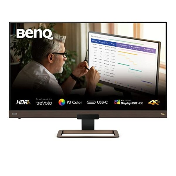 BenQ EW3280U 32 inch(81cm)Premium IPS 4K Bezel-less Monitor with REMOTE CONTROL- EyeCare,AMDFreesync,HDR10,VESA HDR400,Premium Sound with TreVolo,95%DCI-P3,HDMI,DP,USB-C(PD 60W)(Metallic Brown-Black)