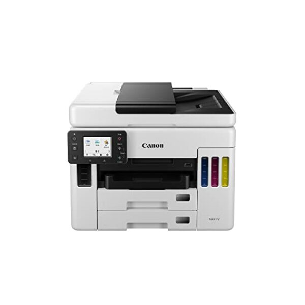 Canon MAXIFY GX 7070 All-in-One (with FAX) Wireless Ink Tank (Colour) Business Printer for High Volume Document Printing, White and Black, Standard