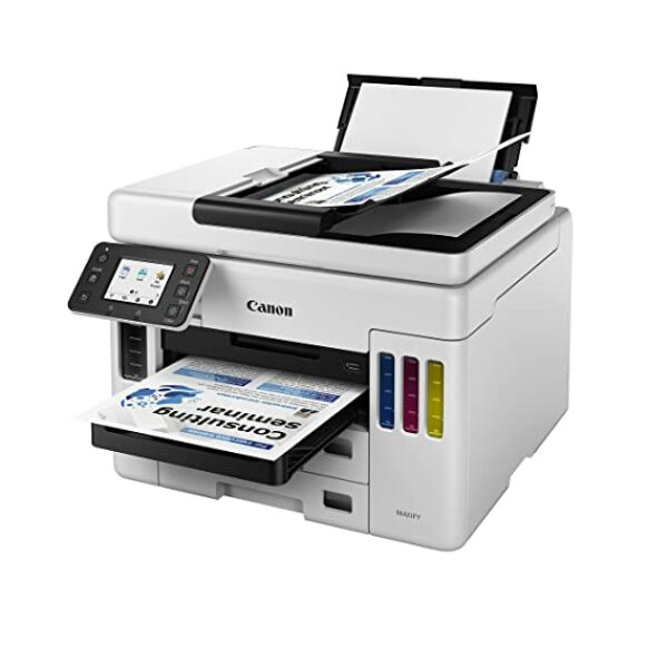 Canon MAXIFY GX 7070 All-in-One (with FAX) Wireless Ink Tank (Colour) Business Printer for High Volume Document Printing, White and Black, Standard - Image 4