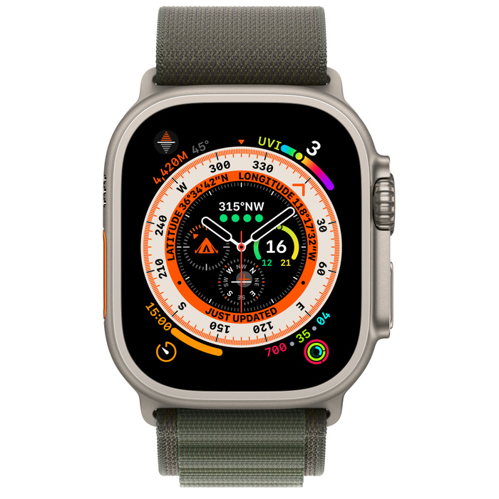 Apple Watch Ultra GPS + Cellular, 49mm Titanium Case with Orange Alpine Loop  Large | DATAMATION