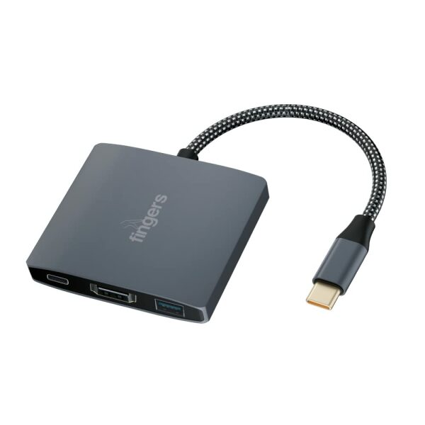 FINGERS Topnotch 3-in-1 Type-C USB Hub (Slate Grey)