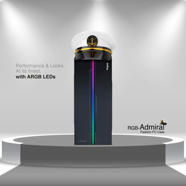 FINGERS RGB-Admiral Polycarbonate Computer Case - Black - Image 6