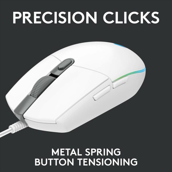Logitech USB G G203 Wired Gaming Mouse, 8000 DPI, Rainbow Optical Effect LIGHTSYNC RGB, 6 Programmable Buttons, On-Board Memory, Screen Mapping, PC/Mac Computer and Laptop Compatible - Black - Image 16