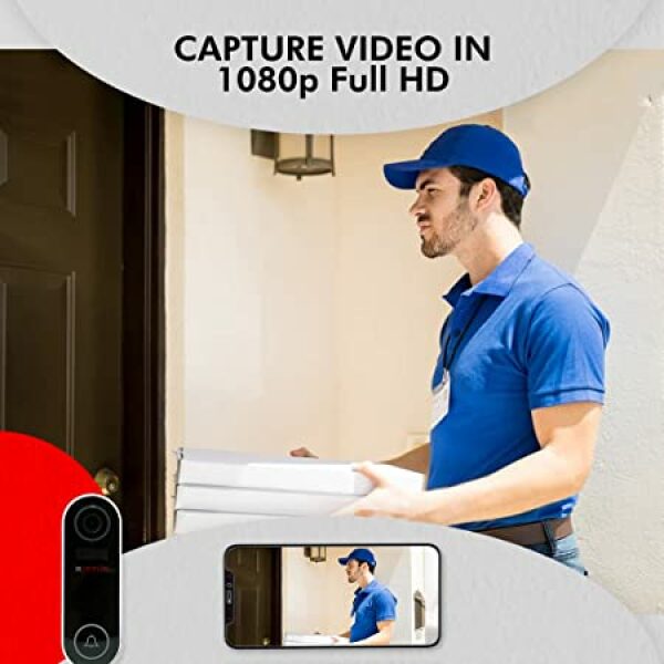 CP PLUS Smart WiFi Wireless Video Doorbell | 2MP Full HD Video | Super Wide View Angle | Night Vision | Real-Time Two-Way Audio | SD Slot up to 128GB | 20 Chime Melodies - CP-L23, Black - Image 4