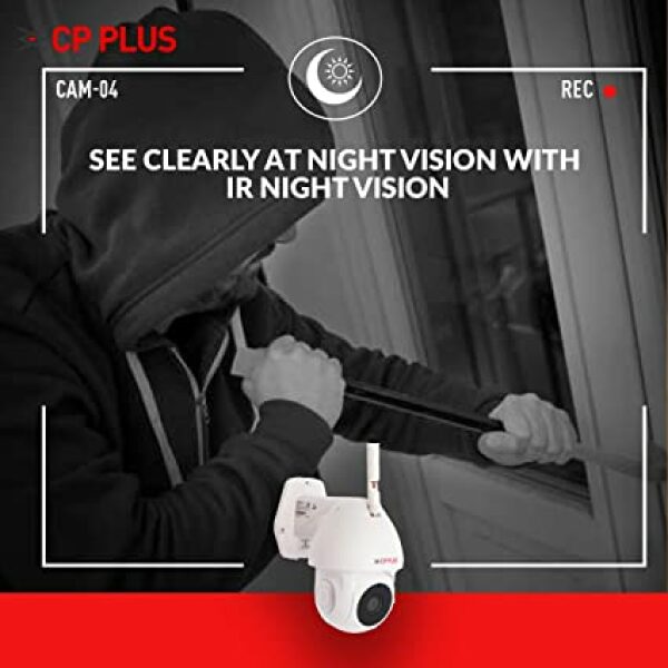 CP PLUS 4MP Outdoor Smart Wi-fi PT Camera | 360° with Pan & Tilt | Two Way Talk | Night Vision| SD Card (Up to 128 GB) | Alexa & Google Support | IP Ratings – IP65 | CP-Z41A - Image 6