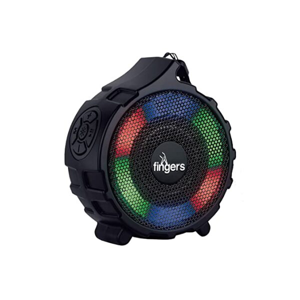 FINGERS RGB-Gem Portable Speaker (RGB Lights with Immersive Sound | 8 Hours Playback | Bluetooth, FM Radio, USB, MicroSD)