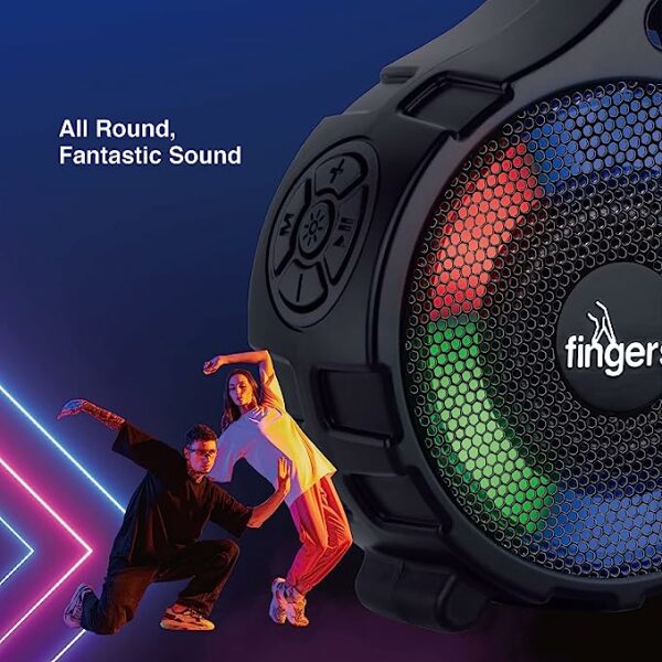 FINGERS RGB-Gem Portable Speaker (RGB Lights with Immersive Sound | 8 Hours Playback | Bluetooth, FM Radio, USB, MicroSD) - Image 3