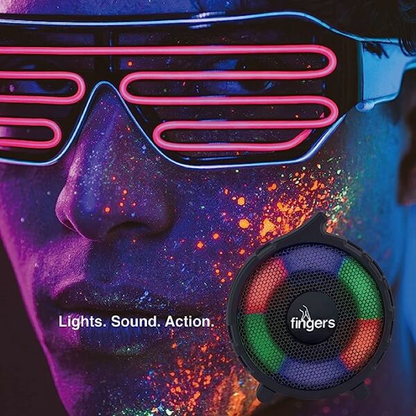 FINGERS RGB-Gem Portable Speaker (RGB Lights with Immersive Sound | 8 Hours Playback | Bluetooth, FM Radio, USB, MicroSD) - Image 5