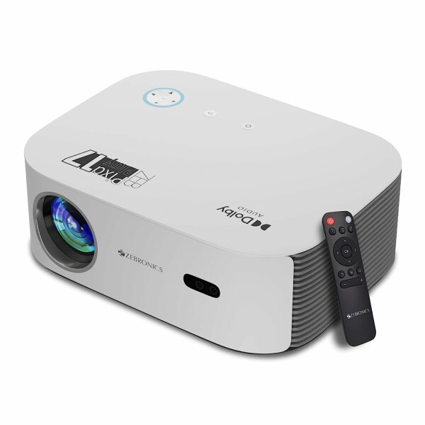 Zebronics PIXAPLAY 17 Android 1080p FHD Smart LED Projector with Dolby Audio, WiFi Dual Band 2.4/5GHz, HDMI x2, USB, iOS mirroring, Miracast, Bluetooth v5.1, 6000 Lumen, Ceiling Mount and Remote - Image 2