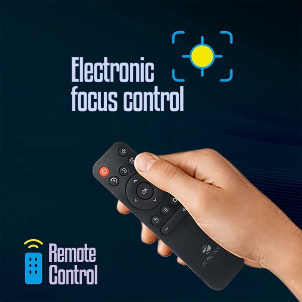 ZEBRONICS Zeb-PIXAPLAY 16 Android Smart LED Projector with Dual Band WiFi/BT v5.1, FHD 1080p, Apps, Miracast DLNA/Airplay Support, 4000 Lumen, 30000H lifespan, 2X HDMI, E-Focus and Remote Control - Image 5