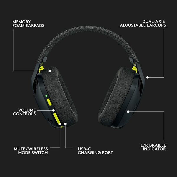 Logitech G435 Lightspeed and Bluetooth Wireless Over Ear Gaming Headphones - Lightweight with Dual mics, 18h Battery, Compatible with Dolby Atmos, PC, PS4, PS5, Mobile - White - Image 22