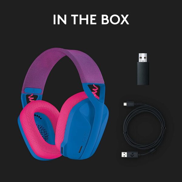 Logitech G435 Lightspeed and Bluetooth Wireless Over Ear Gaming Headphones - Lightweight with Dual mics, 18h Battery, Compatible with Dolby Atmos, PC, PS4, PS5, Mobile - White - Image 13