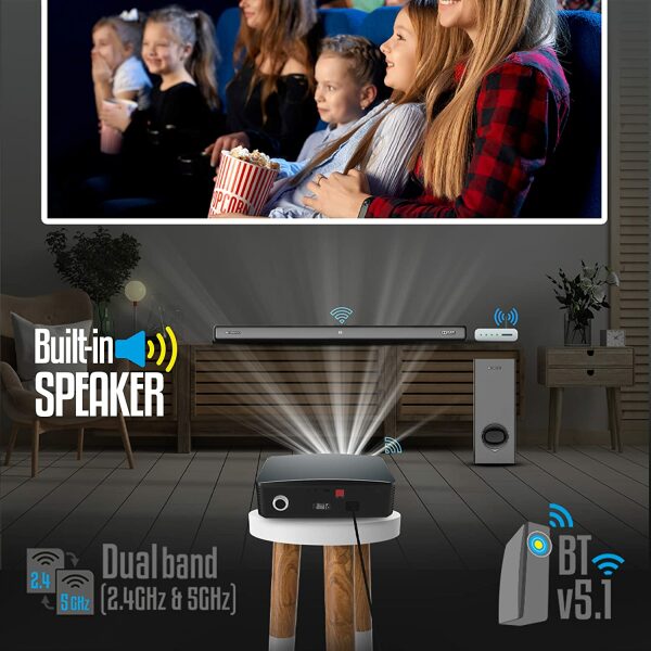 ZEBRONICS Zeb-PIXAPLAY 16 Android Smart LED Projector with Dual Band WiFi/BT v5.1, FHD 1080p, Apps, Miracast DLNA/Airplay Support, 4000 Lumen, 30000H lifespan, 2X HDMI, E-Focus and Remote Control - Image 6