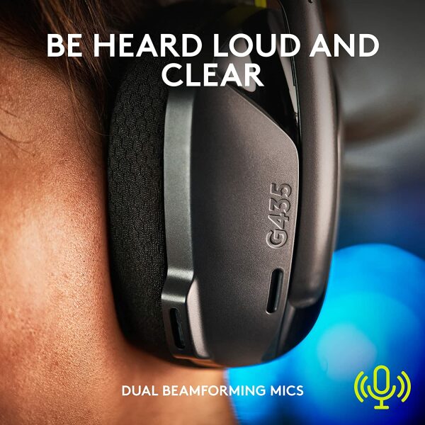 Logitech G435 Lightspeed and Bluetooth Wireless Over Ear Gaming Headphones - Lightweight with Dual mics, 18h Battery, Compatible with Dolby Atmos, PC, PS4, PS5, Mobile - White - Image 27