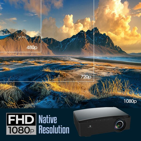 ZEBRONICS Zeb-PIXAPLAY 16 Android Smart LED Projector with Dual Band WiFi/BT v5.1, FHD 1080p, Apps, Miracast DLNA/Airplay Support, 4000 Lumen, 30000H lifespan, 2X HDMI, E-Focus and Remote Control - Image 10