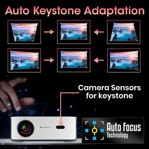 Zebronics PIXAPLAY 17 Android 1080p FHD Smart LED Projector with Dolby Audio, WiFi Dual Band 2.4/5GHz, HDMI x2, USB, iOS mirroring, Miracast, Bluetooth v5.1, 6000 Lumen, Ceiling Mount and Remote - Image 9