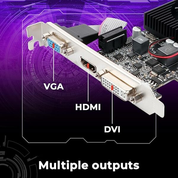 ZEBRONICS GT610 2GD3 with PCIe 2.0, Multiconnectivity HDMI DVI VGA, High Efficiency, Heatsink with Fan. - Image 5