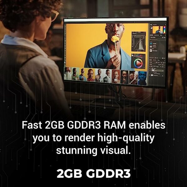 ZEBRONICS GT610 2GD3 with PCIe 2.0, Multiconnectivity HDMI DVI VGA, High Efficiency, Heatsink with Fan. - Image 3