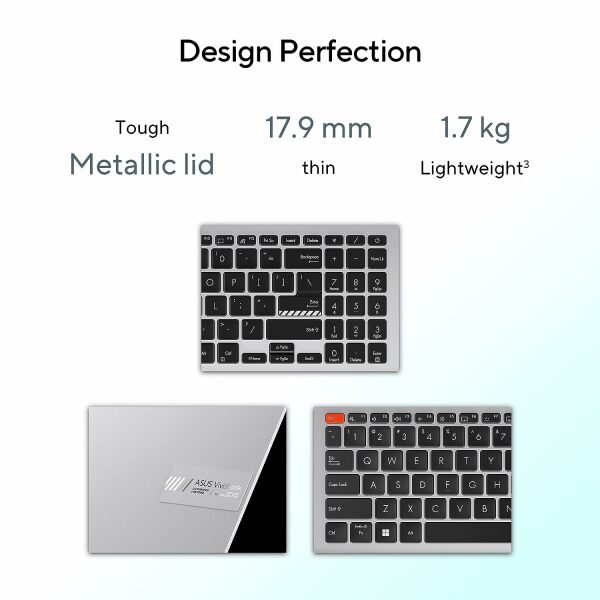 ASUS Vivobook S 15 OLED (2023), Intel Core EVO i5-13500H 13th Gen, 15.6" (39.62 cm) 2.8K 120Hz OLED, Thin & Light Laptop (16GB/512GB SSD/Windows 11/Office 2021/75WHr/Silver/1.7 kg) S5504VA-MA543WS - Image 5