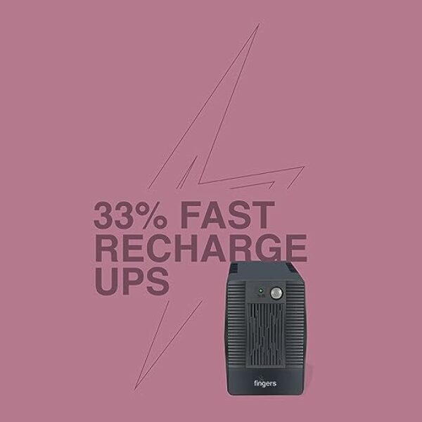 FINGERS FR-630 Fast-Recharge Power Supply UPS (600 VA / 360 W | Ideal Power Protector for Home Office, Desktop PC & Home Electronics) - Image 4