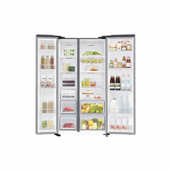 SAMSUNG 681 Litres Frost Free Side by Side Door Smart Wifi Enabled Refrigerator with Family Hub (RS72A5F11SL/TL, Real Stainless) - Image 2