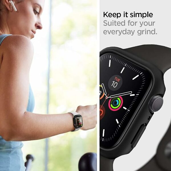Spigen Thin Fit Cover Case Compatible with Apple Watch Series SE2 | 6 | SE | 5 | 4 (40mm) - Black (Watch not Included) - Image 4