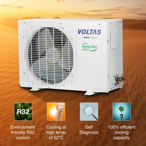 Voltas 1.5 Ton 3 Star, Inverter Split AC(Copper, 4 in 1 Adjustable Cooling, Anti-dust Filter, 2023 Model, 183V Vectra Platina, White) - Image 7
