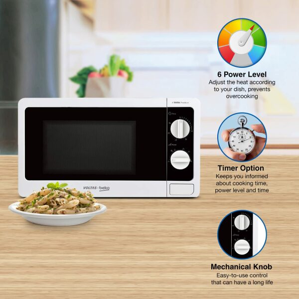 Voltas Beko, A Tata Product 20L, 700W smart solo Microwave oven (MS20MPW10, White) - Image 6