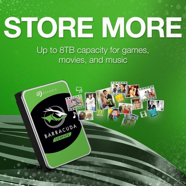 Seagate Barracuda 6 Gb/s 5400 RPM 256 MB Cache 4 TB Internal SATA Hard Drive HDD 3.5 Inches (8.8 cm) for Computer Desktop PC - Image 6