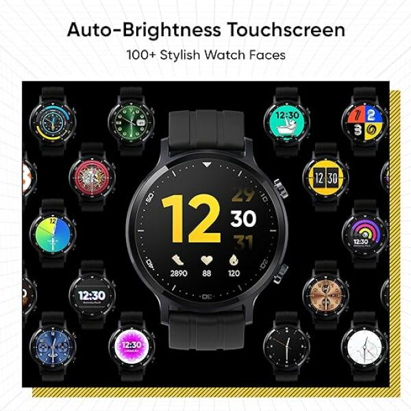 realme Smart Watch S with 3.30 cm (1.3") TFT-LCD Touchscreen, 15 Days Battery Life, SpO2 & Heart Rate Monitoring, IP68 Water Resistance, Black - Image 2