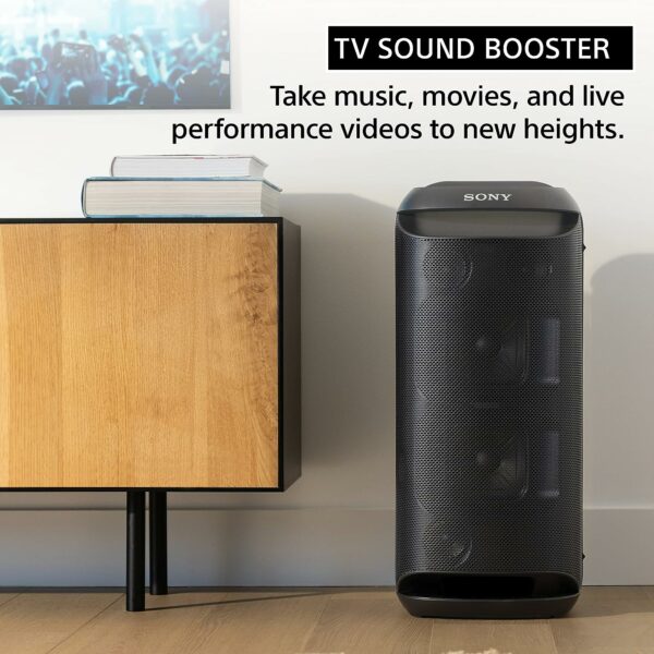 Sony SRS-XV800 Tuned for India X-Series Wireless Portable BT Karaoke Party Speaker IPX4 Splash-Resistant with 25Hr-Battery,Built-in Handle & Wheels,Powerful Sound,Mic/Guitar,Power Bank,Ambient Light - Image 9