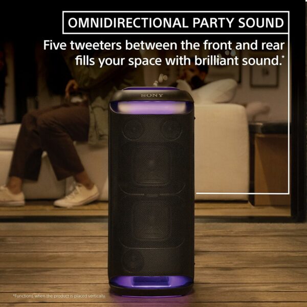 Sony SRS-XV800 Tuned for India X-Series Wireless Portable BT Karaoke Party Speaker IPX4 Splash-Resistant with 25Hr-Battery,Built-in Handle & Wheels,Powerful Sound,Mic/Guitar,Power Bank,Ambient Light - Image 8