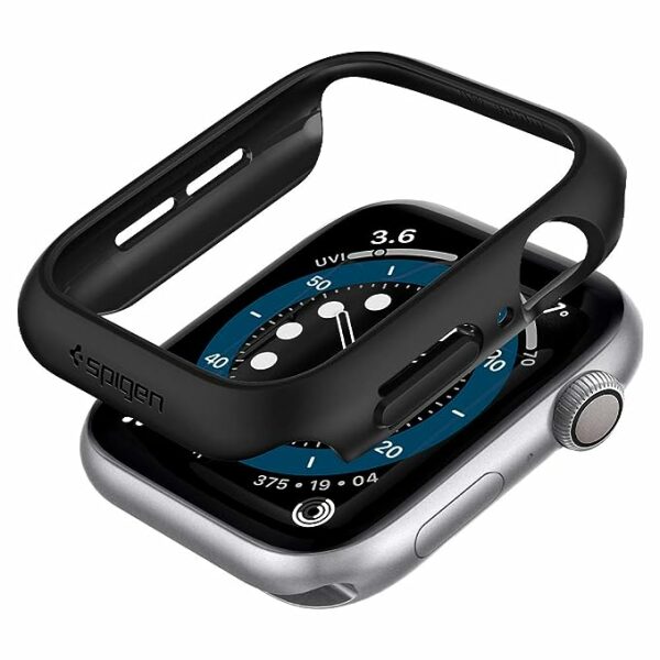 Spigen Thin Fit Cover Case Compatible with Apple Watch Series SE2 | 6 | SE | 5 | 4 (40mm) - Black (Watch not Included)