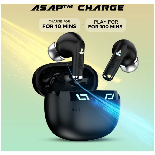 boAt Immortal 101 TWS Earbuds with Beastᵀᴹ Mode(40ms Low Latency), 30 HRS Playtime, Blazing LEDs, Quad Mics with ENxᵀᴹ Tech, ASAPᵀᴹ Charge & BTv5.3 - Image 12